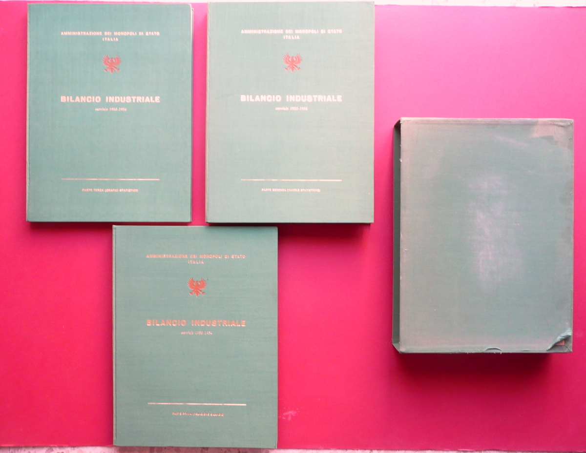 Amministrazione Monopoli di Stato Bilancio Industriale 1953-54 Tabacco 3 Volumi