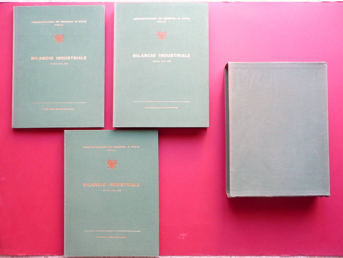 Amministrazione Monopoli di Stato Bilancio Industriale 1954-55 Tabacco 3 Volumi