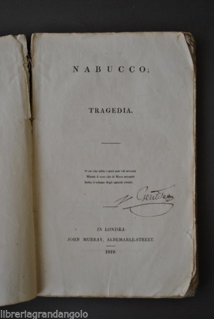 Anti Napoleonica Napoleone Nabucco Tragedia Israele Niccolini Londra 1817