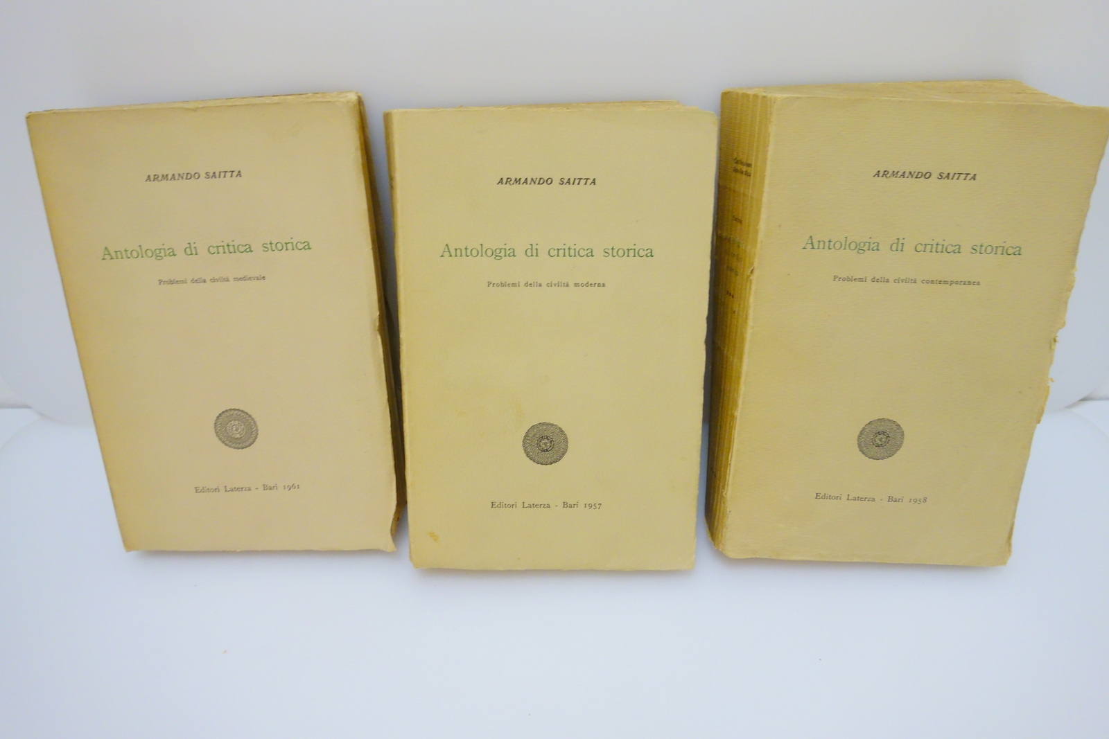 ANTOLOGIA DI CRITICA STORICA SAITTA PROBLEMI DELLA CIVILTA' LATERZA 3 …