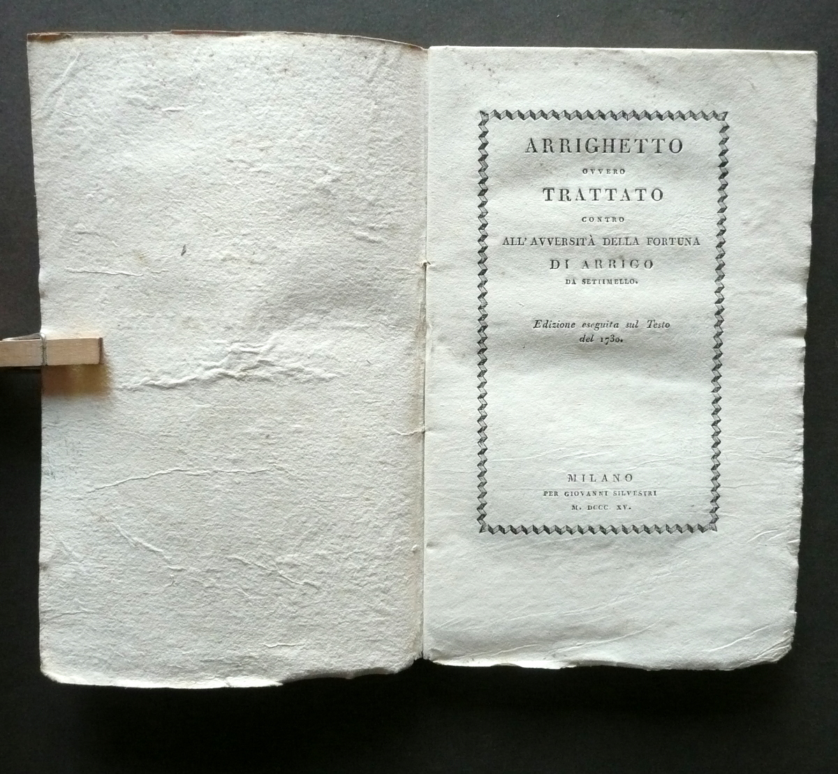 Arrighetto Trattato contro Avversit‡ della Fortuna A. Settimello Silvestri 1815