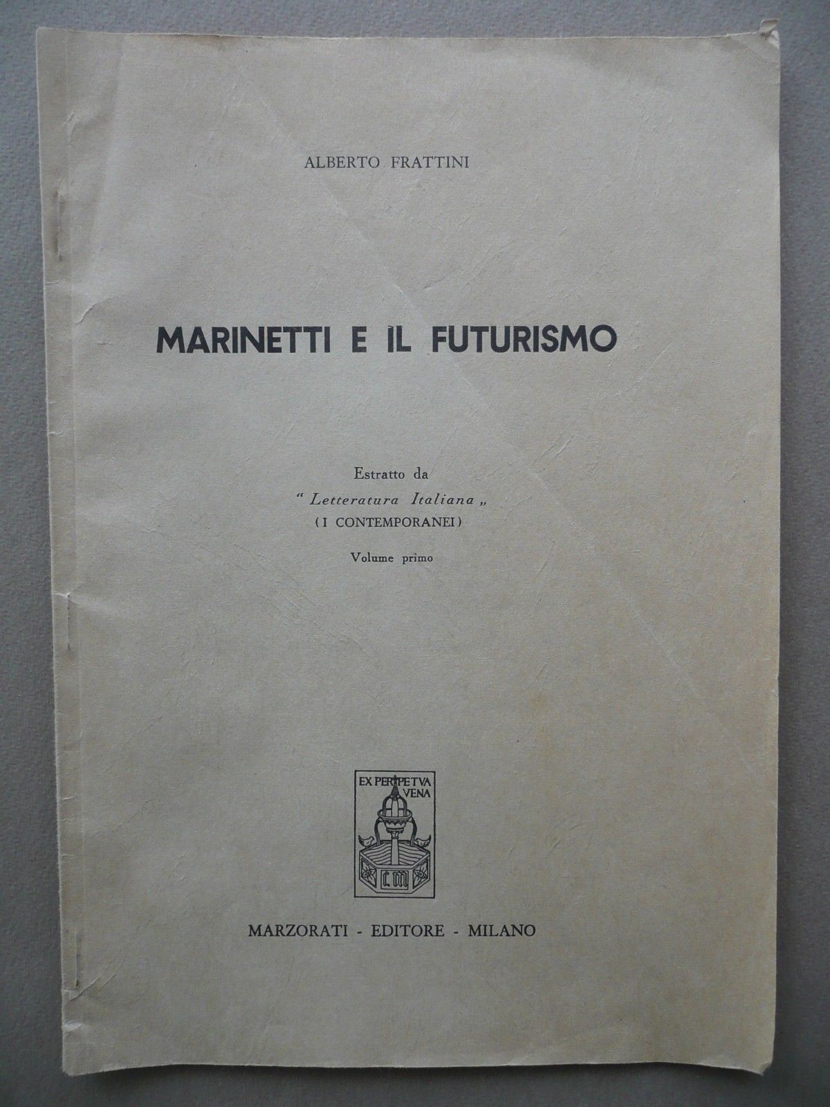 Arte Letteratura Futurismo Marinetti \Letteratura italiana" Frattini Sessanta"