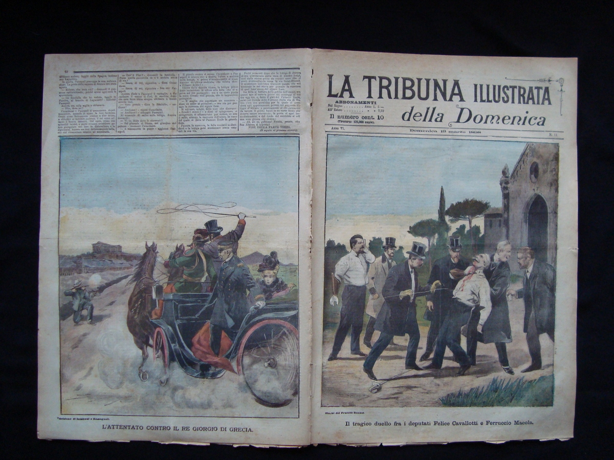 Attentato contro Re Giorgio di Grecia TRIBUNA ILLUSTRATA 18 marzo …