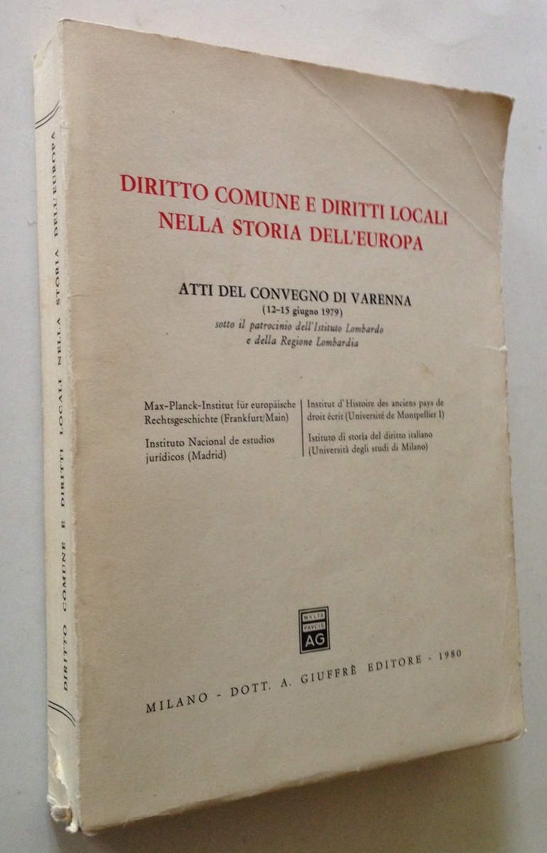 Atti Convegno Varenna Giugno 1979 Regione Lombardia Storia Diritto GiuffrÈ …