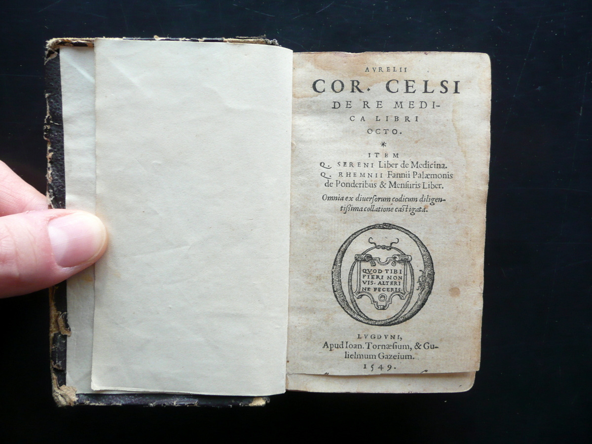 Aurelii Cornelii Celsi De Re Medica Libri Octo Lugdunum 1549 …