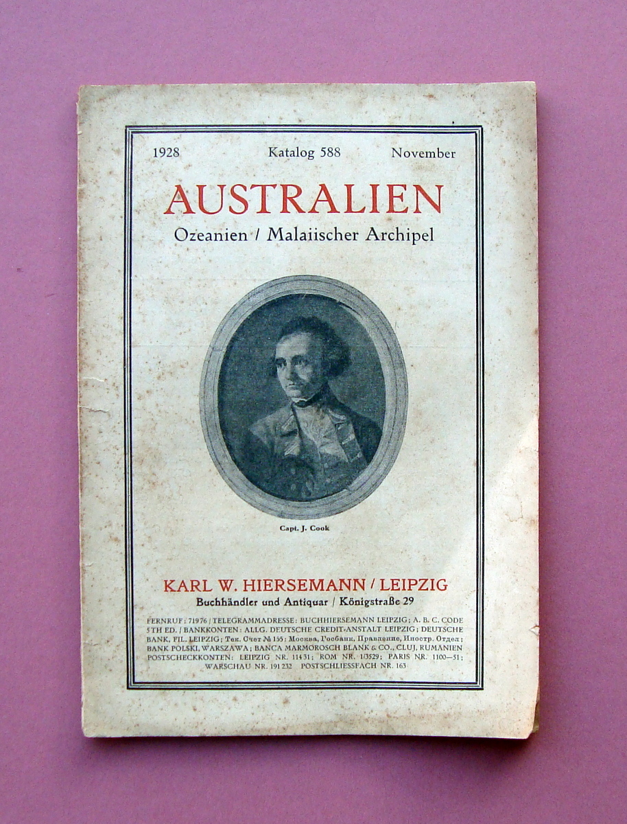 Australien Katalog 588 november 1928 Hiersemann Leipzig catalogo libri Australia