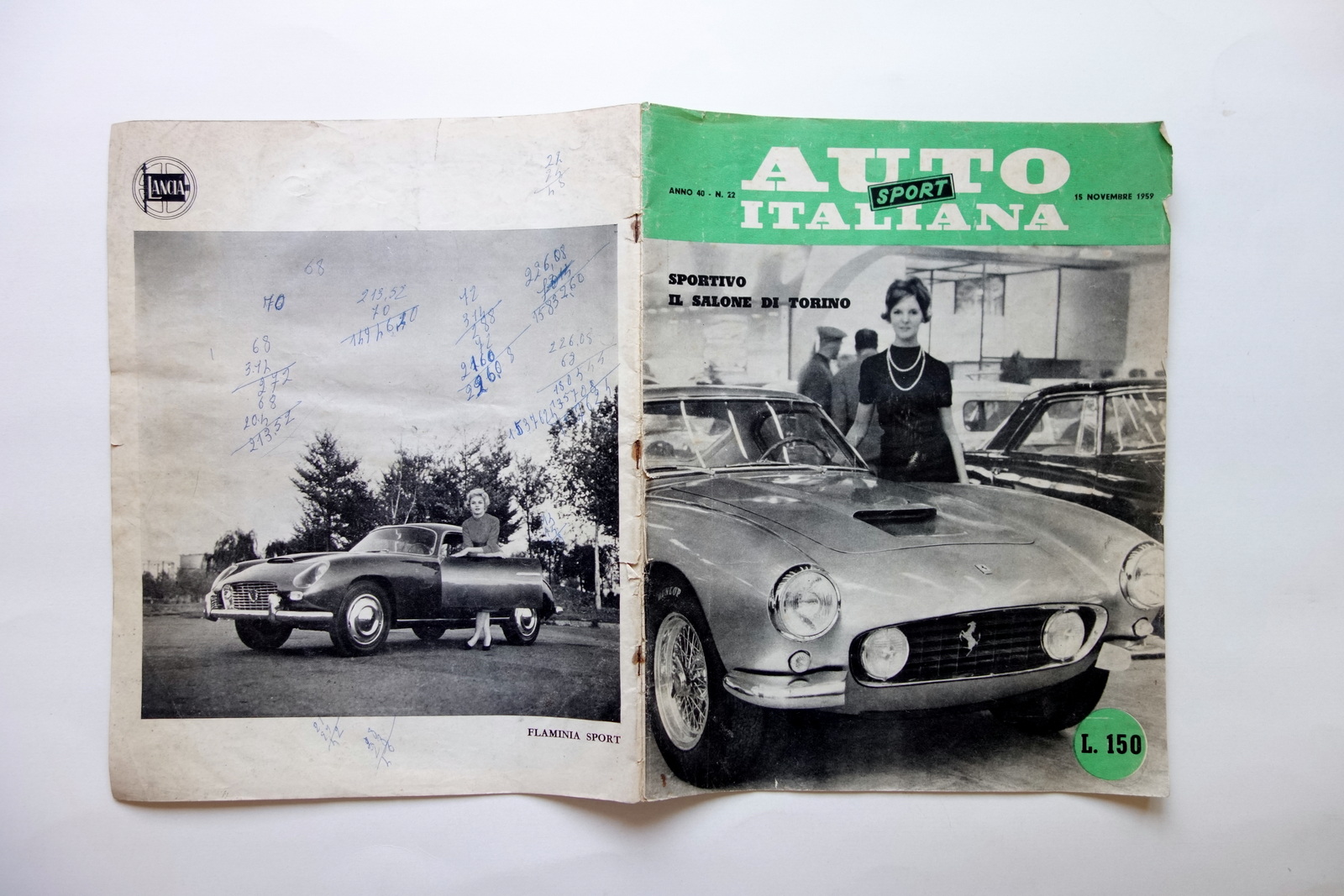 Auto Italiana Anno 40 N. 22 15/11/1959 Copertina Ferrari 250 …