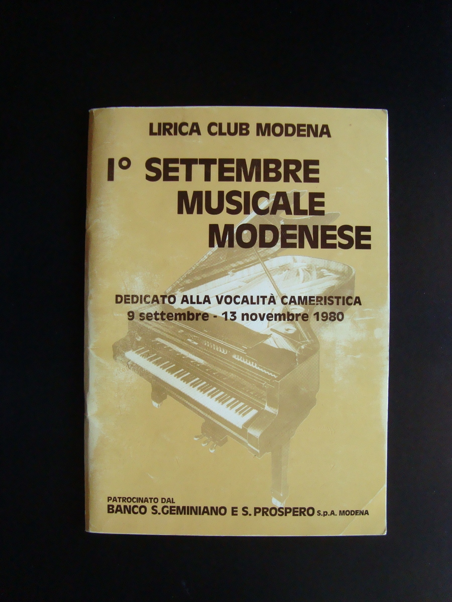 Autografi Primo Settembre Musicale Modenese 1980 Lirica Club Bruscantini Sesto