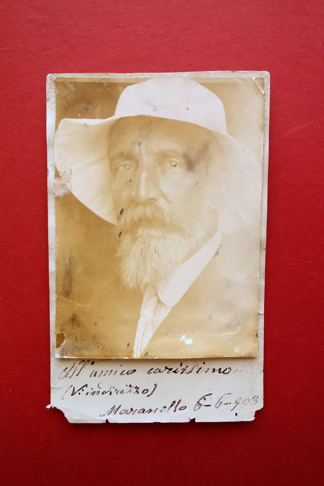 Autografo A. F. Formiggini Cartolina Fotografia Umberto Tirelli Maranello 1903