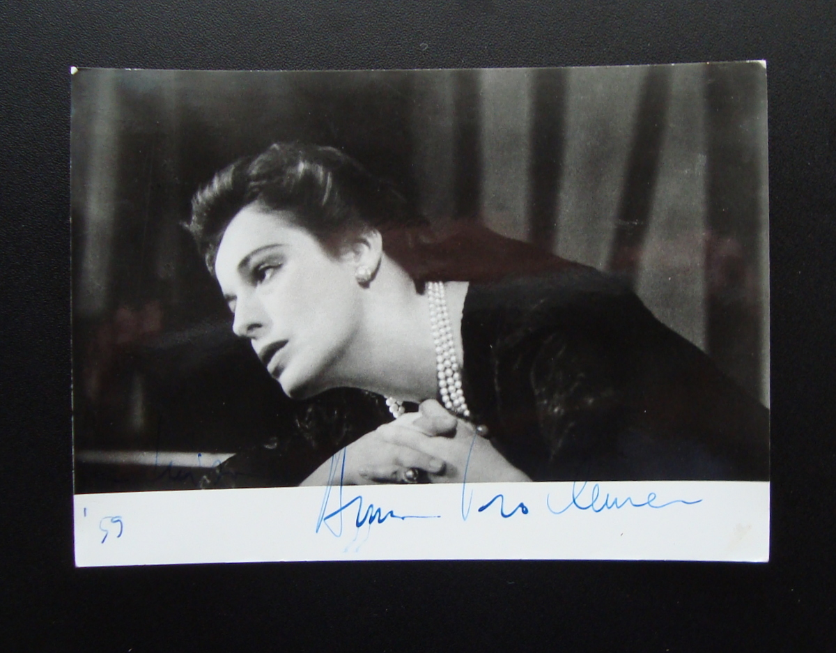 Autografo Anna Proclemer attrice doppiatrice Foto Crimella Milano 1959 Teatro