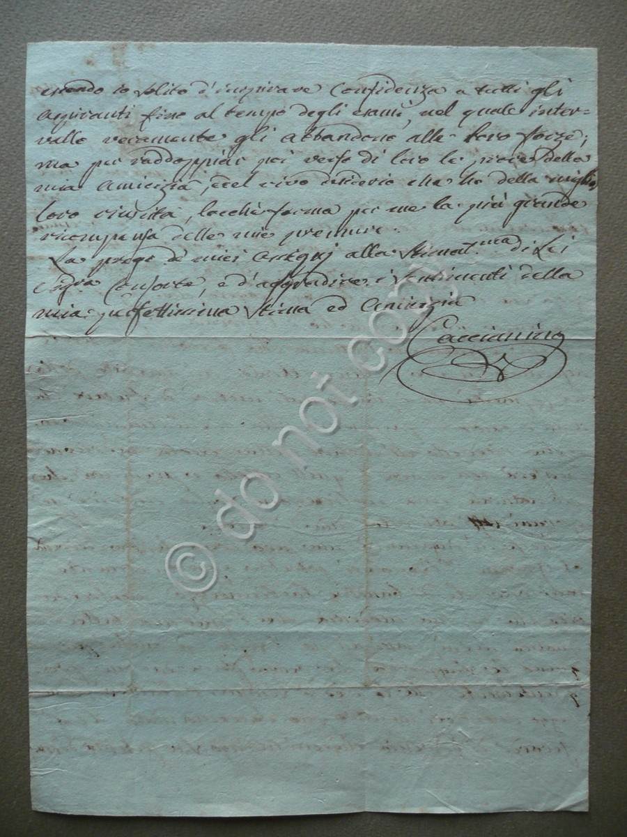 Autografo Antonio Caccianino Lettera 1809 Matematica Scuola Militare Modena