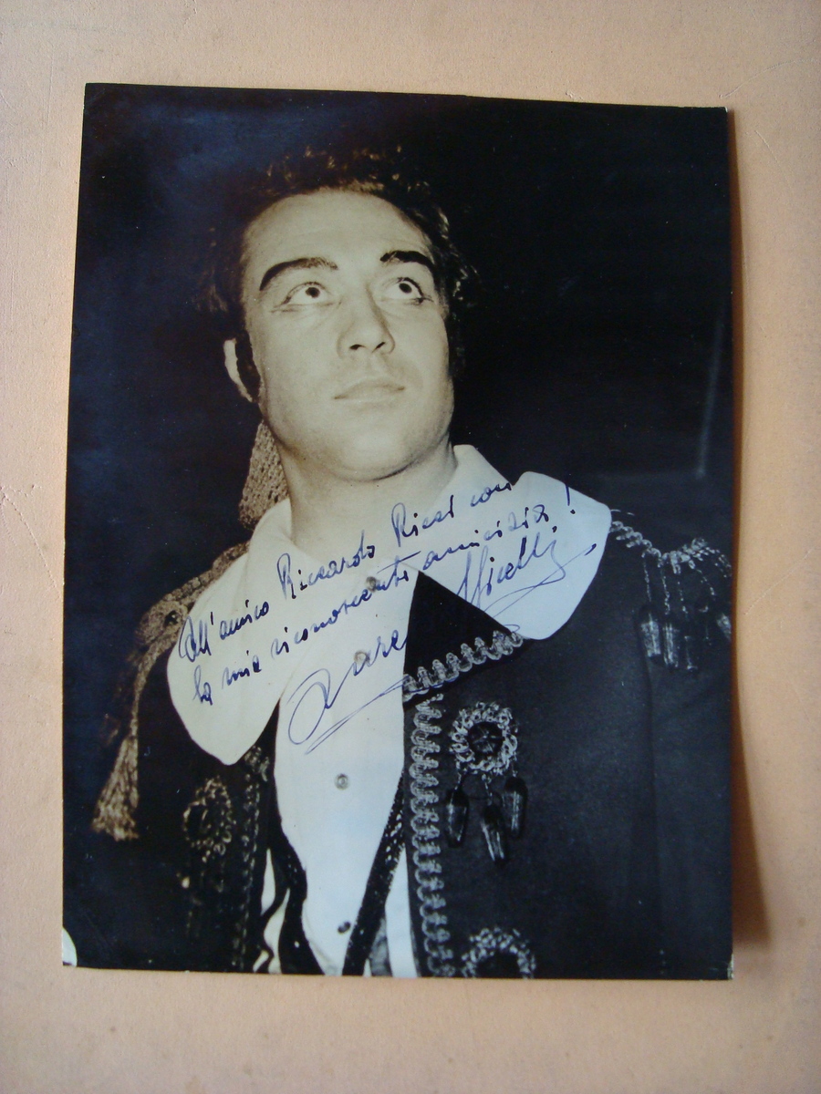 Autografo Aurelio Oppicelli Baritono Loreley Teatro Comunale Modena 1955