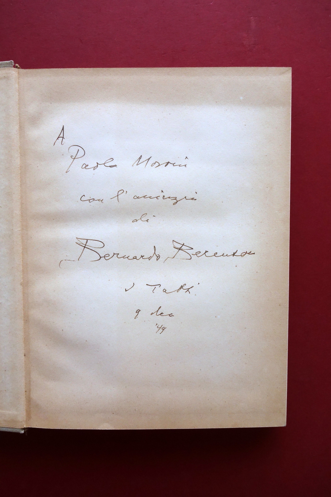 Autografo Bernard Berenson Abbozzo per un Autoritratto Electa 1949 1° …