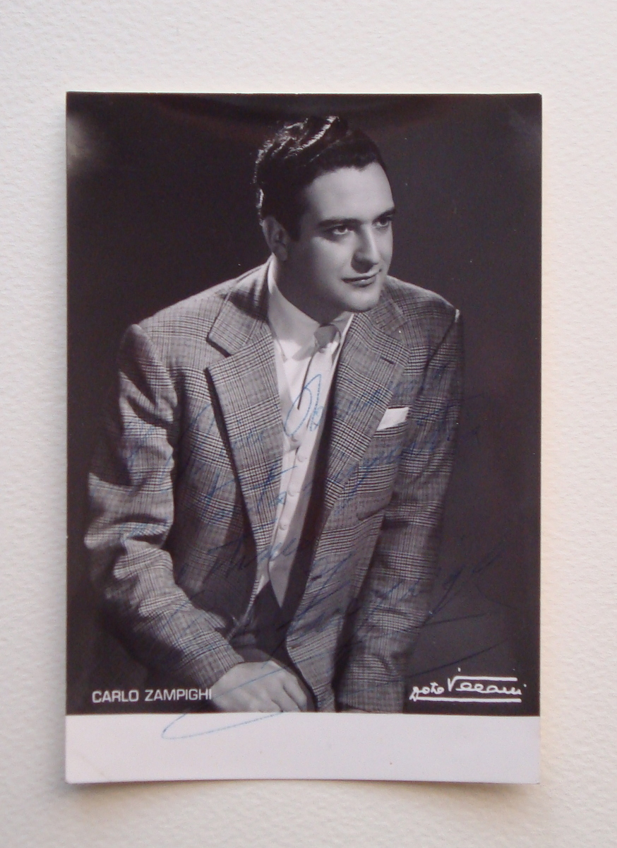 Autografo Carlo Zampighi Tenore Foto Vellani ForlÏ Lirica