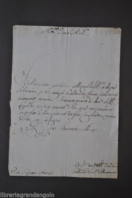 Autografo Chiesa Vescovo Bertinoro Romagna Missiroli Lettera Parma 1721