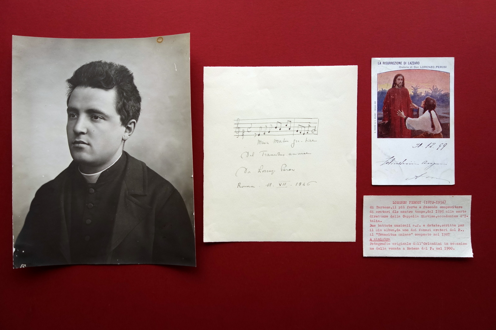 Autografo Don Lorenzo Perosi Due Battute Musicali Transitus Animae 1946 …