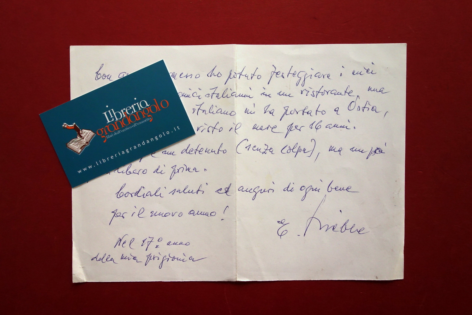 Autografo Erich Priebke Lettera Roma 26/1/2011 Fosse Ardeatine WW2