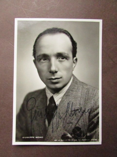 Autografo Fotografia Giuseppe Momo Lirica Camuzzi Milano Musica Canto