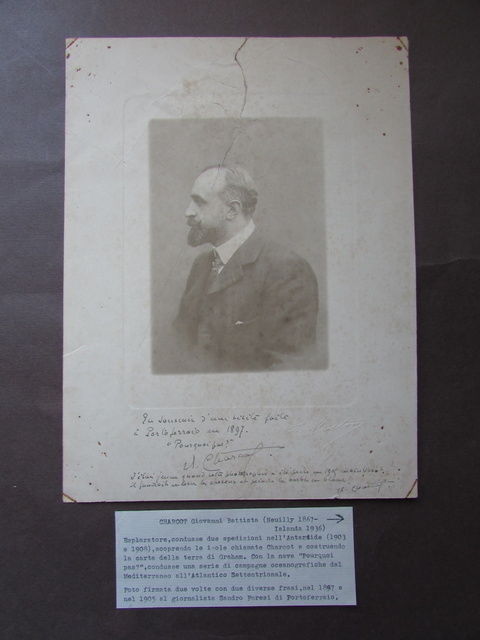 Autografo Fotografia Jean Baptiste Charcot Esploratore Antartide Elba 1897 1905