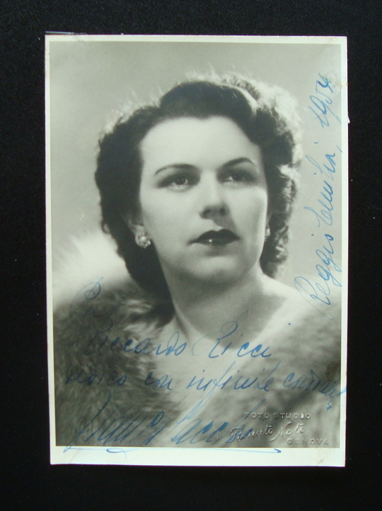 Autografo Franca Sacchi Soprano 1954 Reggio Emilia Foto Noto Lirica