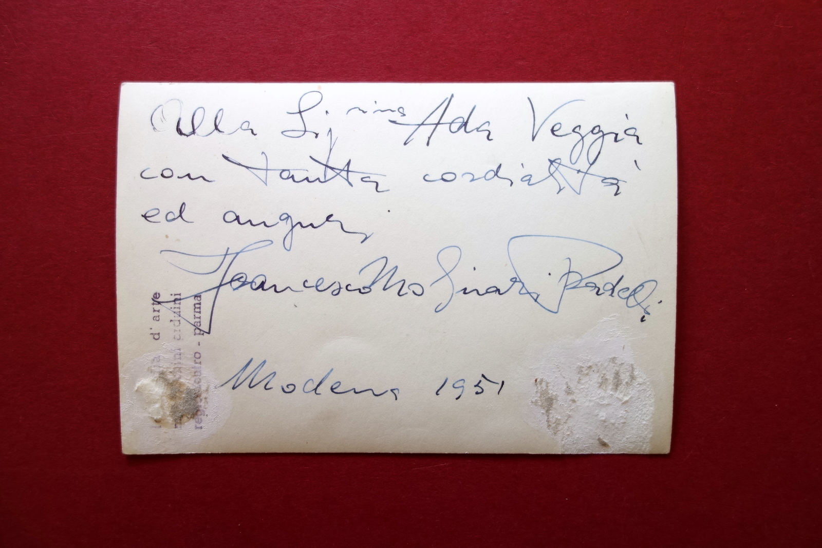 Autografo Francesco Molinari Pradelli Modena 1951 Fotografia Direttore Orchestra