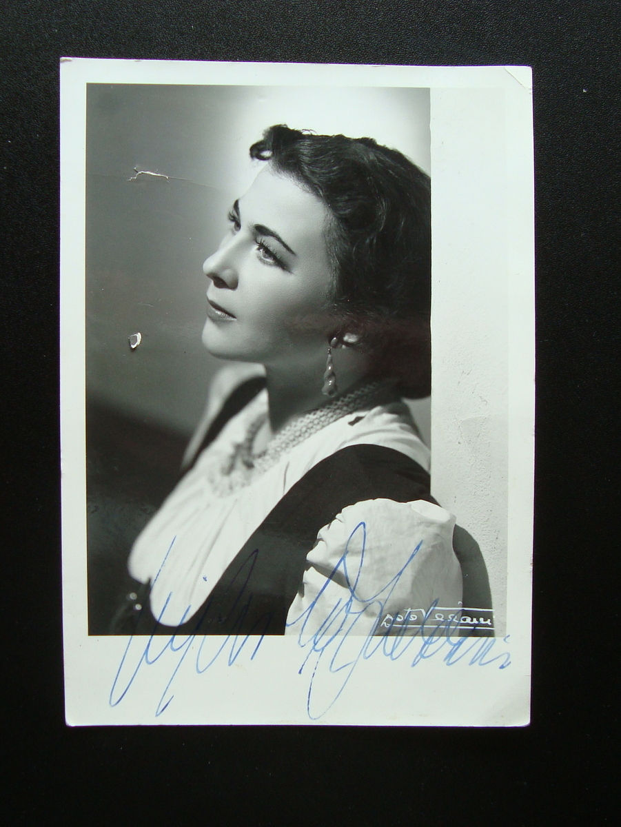 Autografo Gigliola Frazzoni Soprano grande Fotografia Villani Lirica