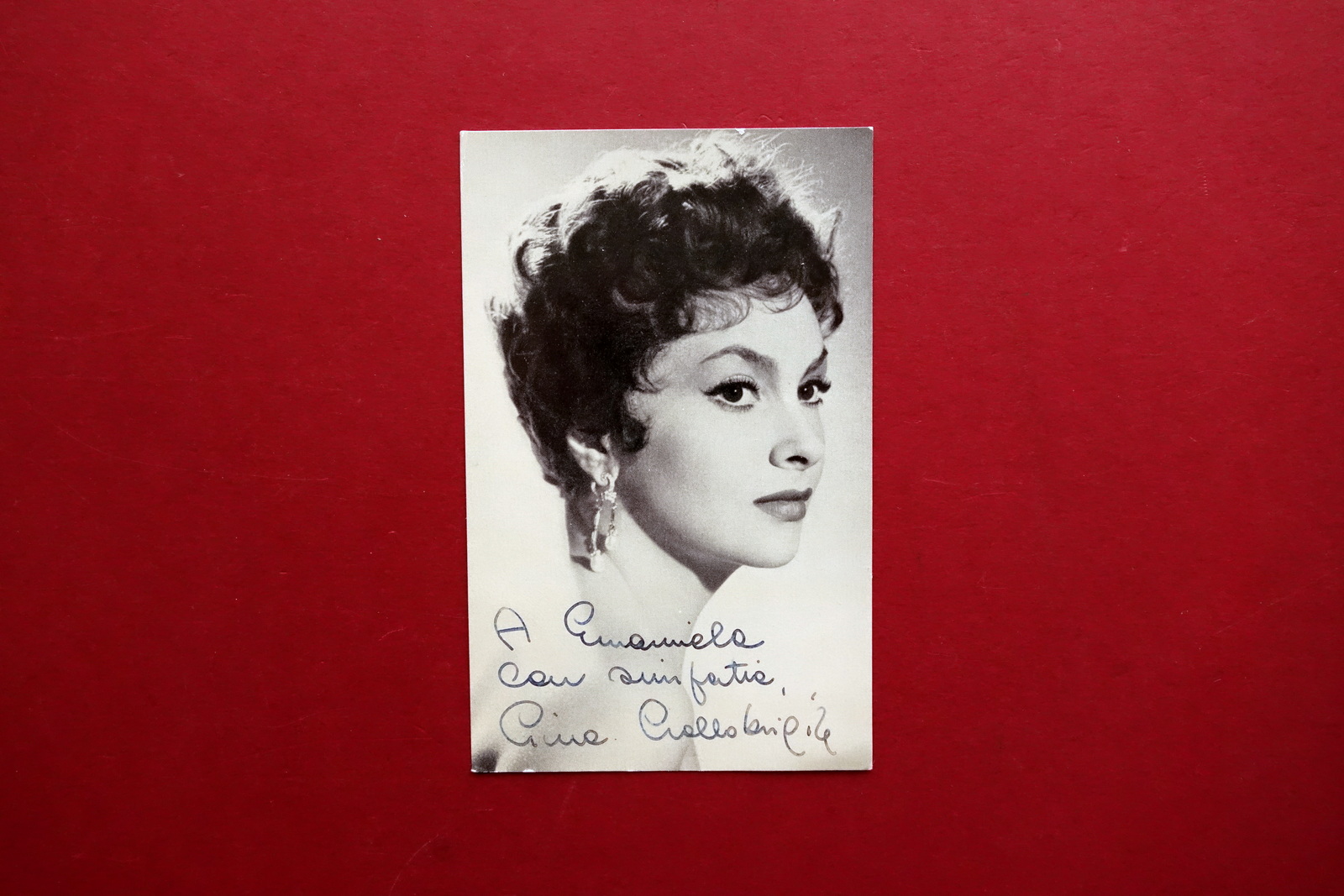 Autografo Gina Lollobrigida Fotografia con Dedica e Firma Anni '50 …