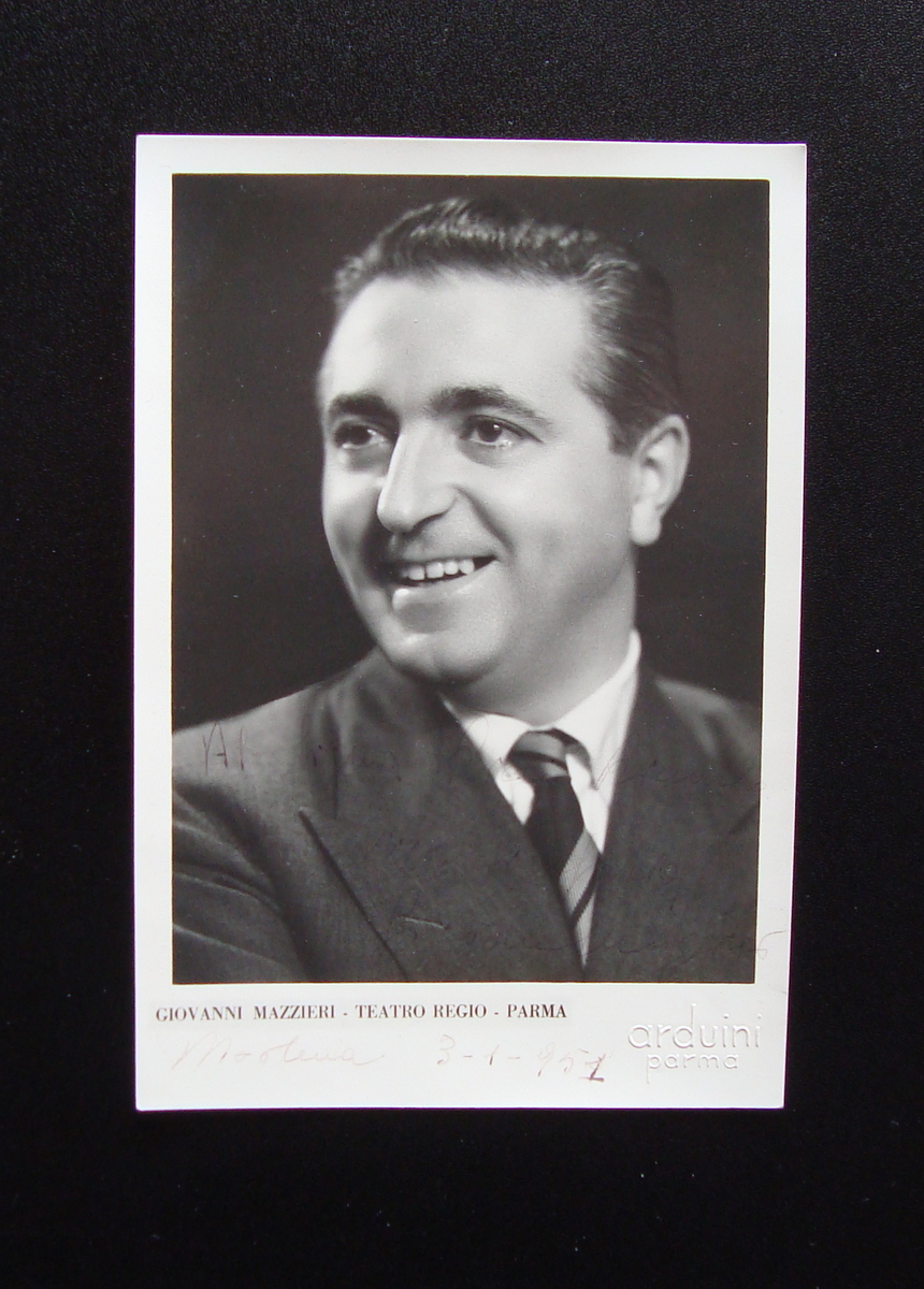Autografo Giovanni Mazzieri Tenore Foto Arduini Parma Teatro Regio 1951 …