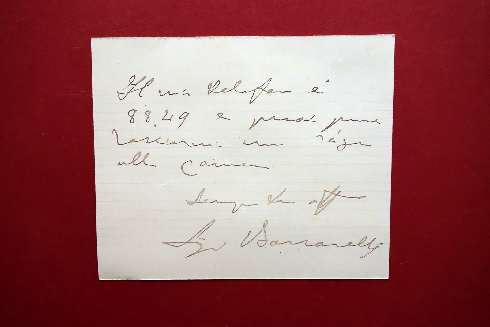 Autografo Giuseppe Sanarelli Igienista Politico Biglietto Monte San Savino '900