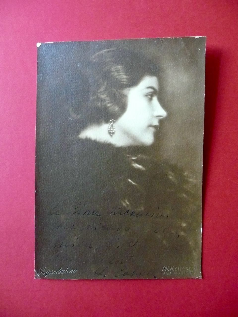 Autografo Giuseppina Cobelli Fotografia Castagner Milano Soprano Lirica