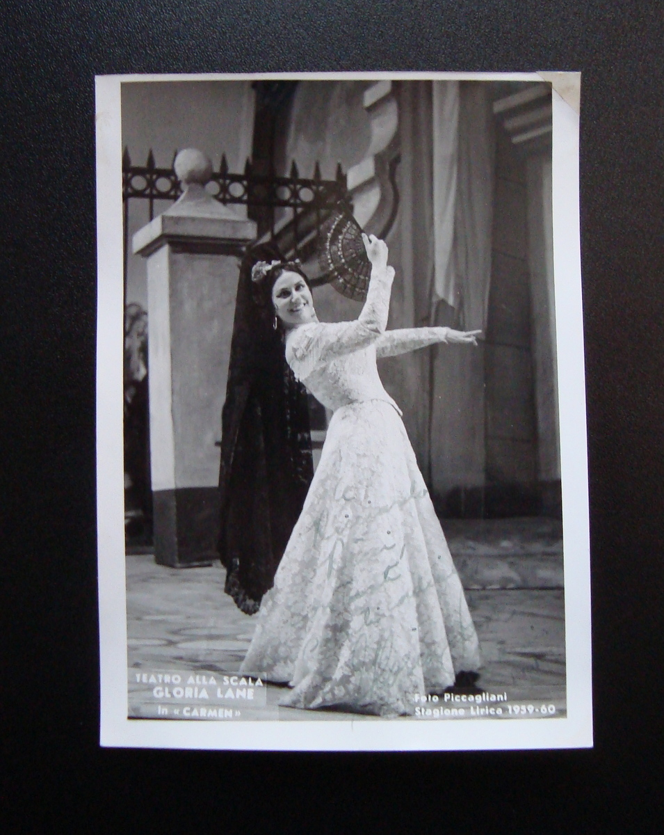 Autografo Gloria Lane Carmen Foto Piccagliani Teatro alla Scala 1959-60 …