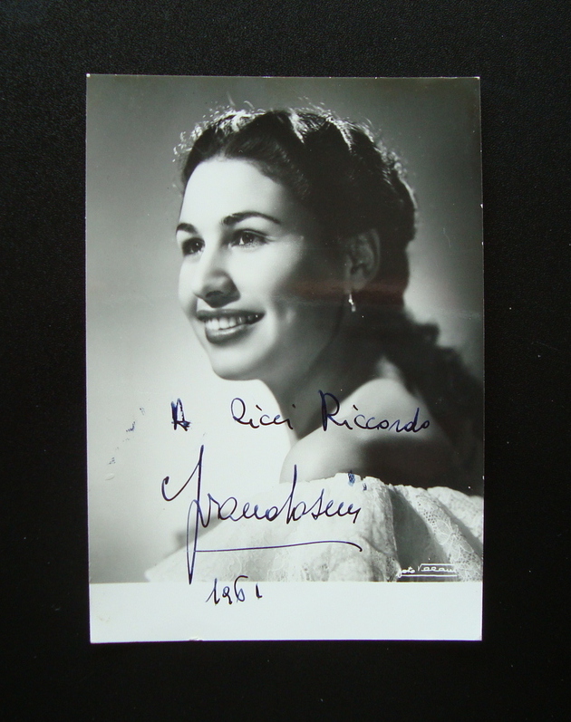 Autografo Ivana Tosini Soprano 1961 Foto Vellani Lirica