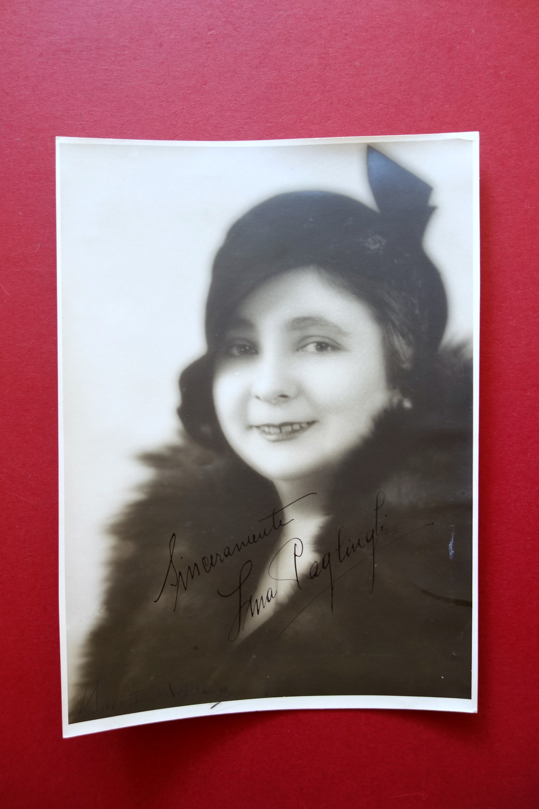 Autografo Lina Pagliughi Fotografia Firma Dorothy Welding Australia Musica