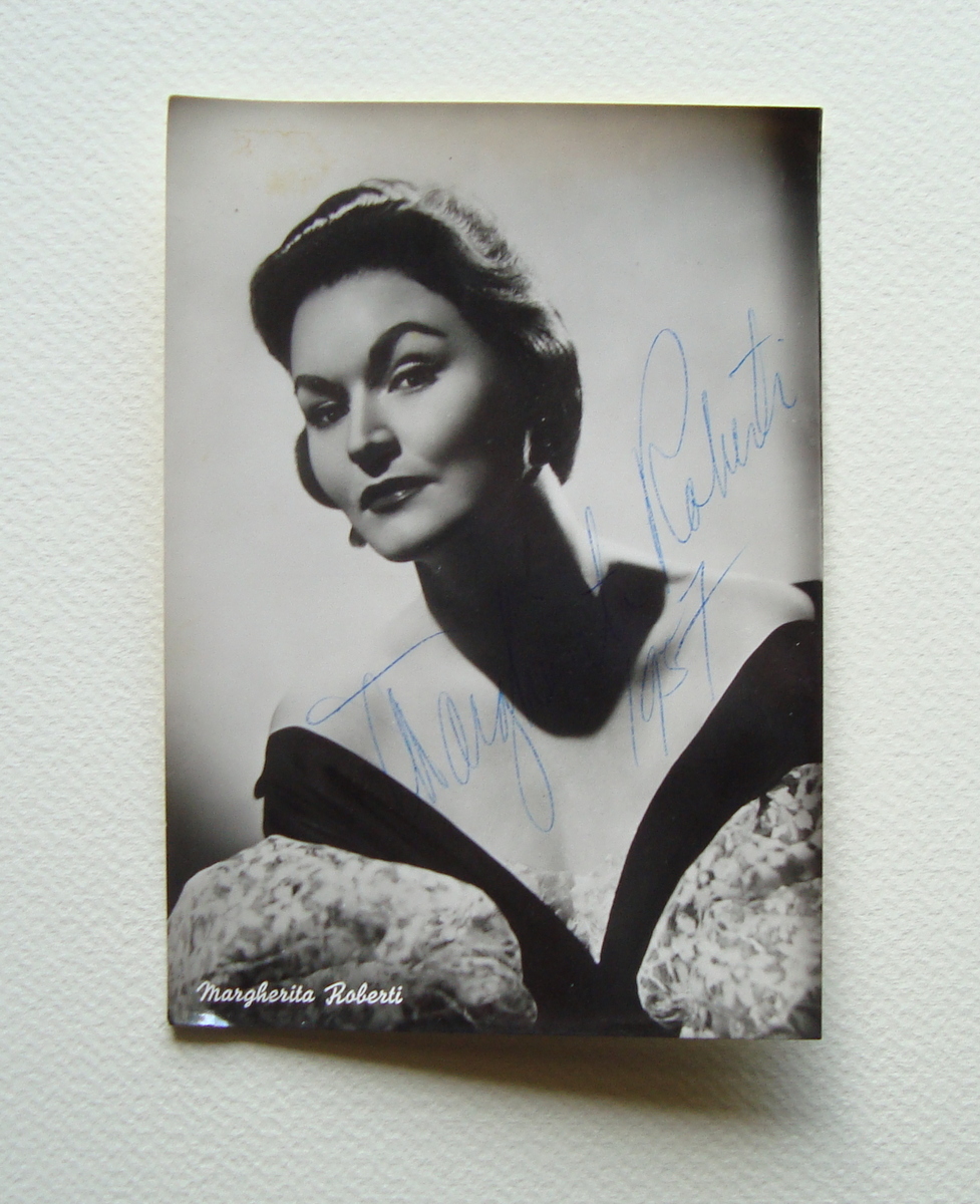 Autografo Margherita Roberti Soprano 1957 Lirica