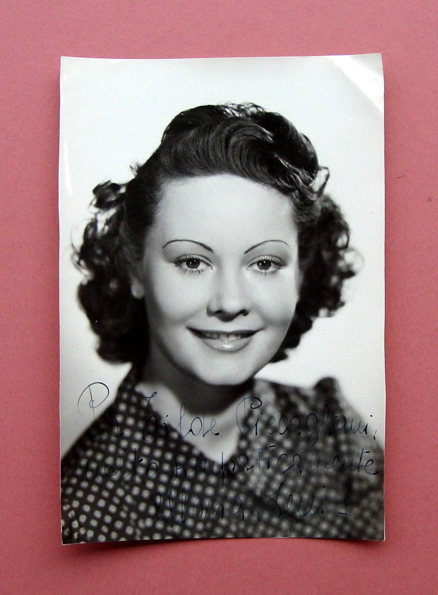 Autografo Mariam Denis attrice italiana 1940 ca MarÌa Ester Beomonte …