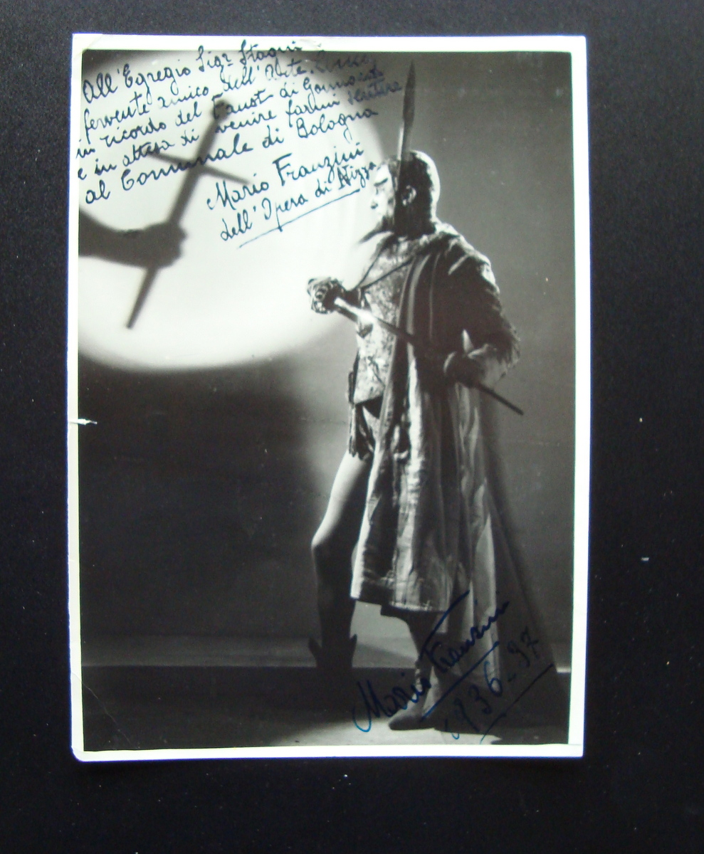 Autografo Mario Franzini baritono basso 2 firme autografe 1936 37 …