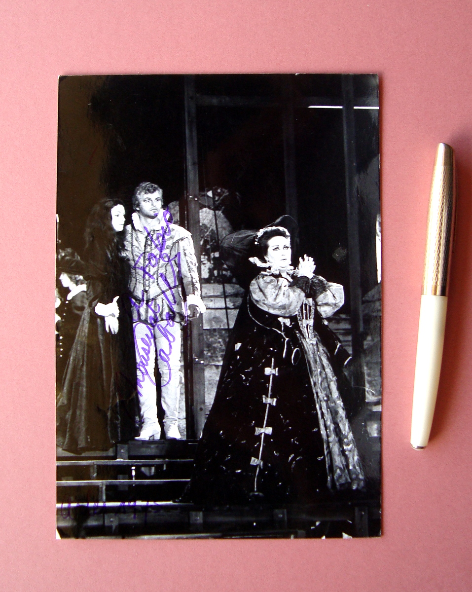 Autografo Montserrat CaballÈ Soprano Spagnolo Teatro