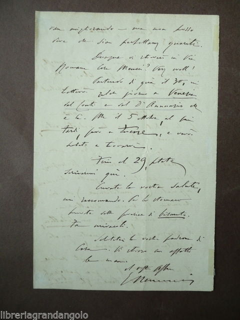 Autografo Nencioni Enrico Caramelli Conti D'Annunzio Carducci Letteratura