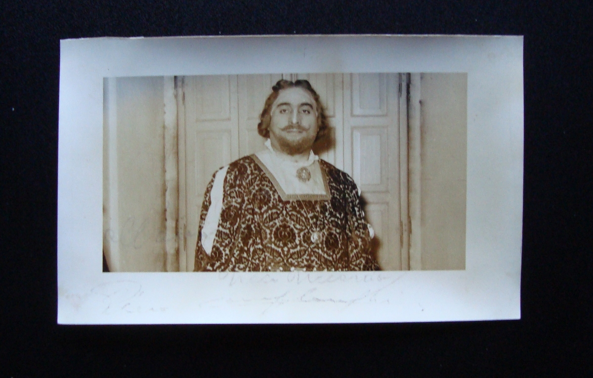 Autografo Piero Campolonghi Baritono Foto Paterlini anni 30 Piacenza Lirica