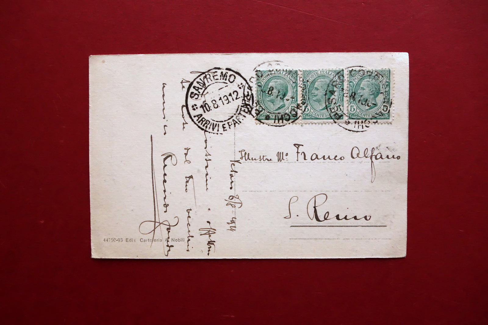 Autografo Riccardo Zandonai Cartolina Pesaro Spiaggia Monte Ardizio Compositore