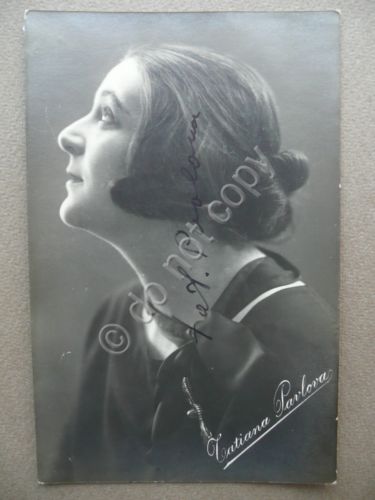 Autografo Tatiana Pavlova Fotocartolina Ballerini 1923 Teatro Storchi Modena