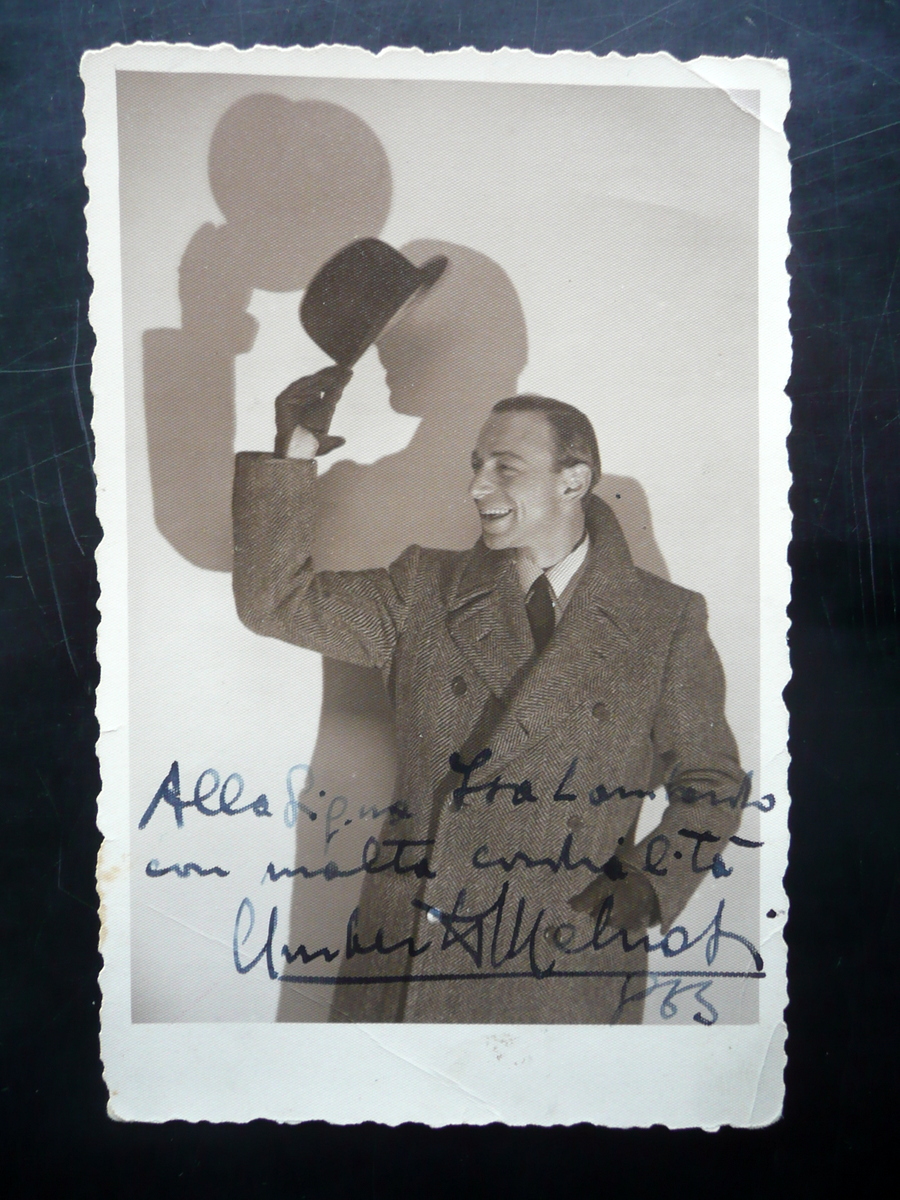 Autografo Umberto Melnati Cartolina Postale 1963(?) Spettacolo Teatro Cinema