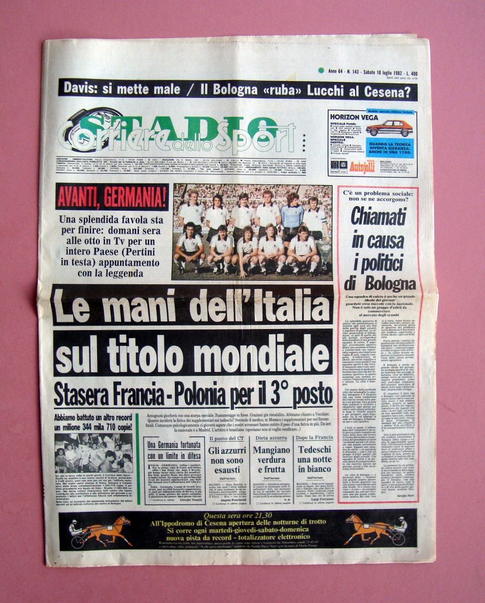 Avanti Germania Stadio 10 luglio 1982 numero completo