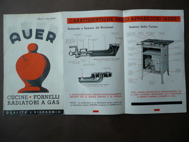 AVER Catalogo 1936 Cucine Fornelli Ferri da Stiro Radiatori Scaldapiatti
