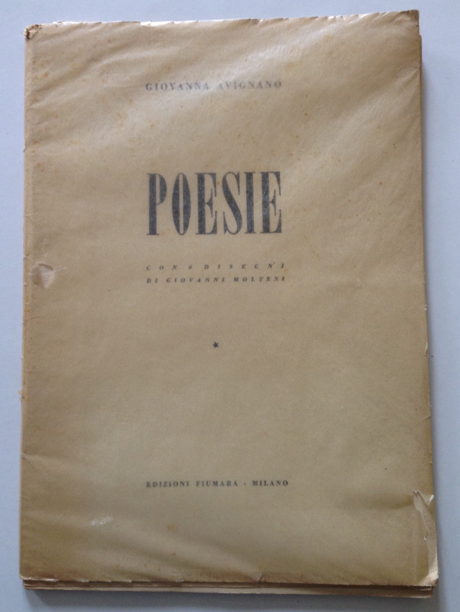 AVIGNANO GIOVANNA POESIE MILANO FIUMARA 1951