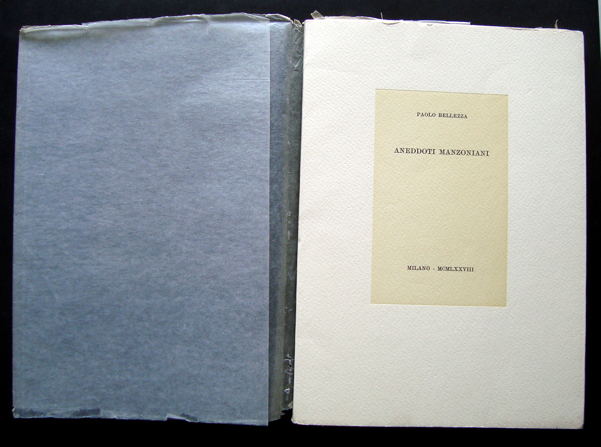 BELLEZZA ANEDDOTI MANZONIANI OEPLI 1978