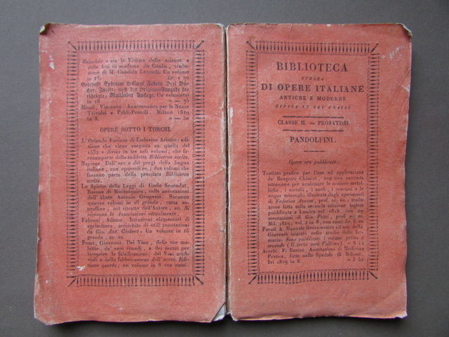 Biblioteca Opere Italiane Prose Trattato Governo Famiglia Pandolfini 1822