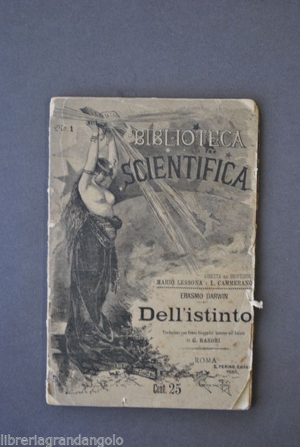 Biblioteca Scientifica Perino Darwin Istinto Biografia Torino 1885