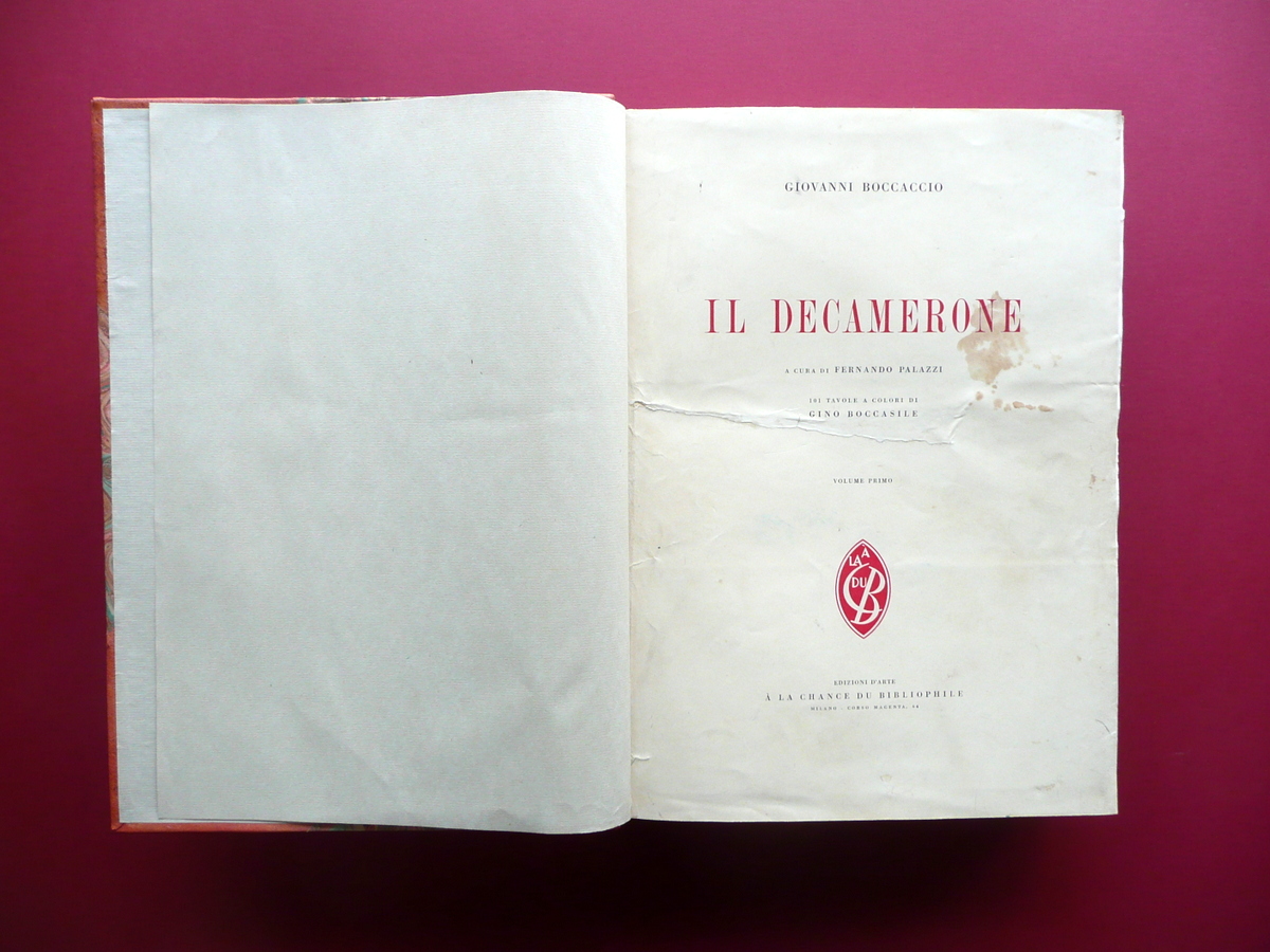 Boccaccio Decamerone 101 Tavole di Gino Boccasile Milano 1955 Volume …