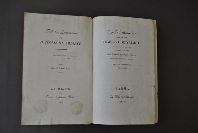 Bodoniana Favole Letterarie De Yriarte Spagna Traduzione Adorni Parma 1834